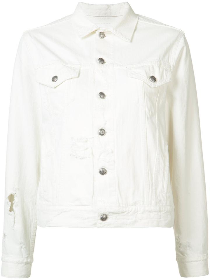 R13 Cropped Denim Jacket - White