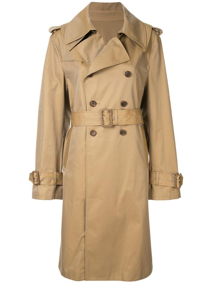Maison Mihara Yasuhiro Double Breasted Trench Coat - Brown
