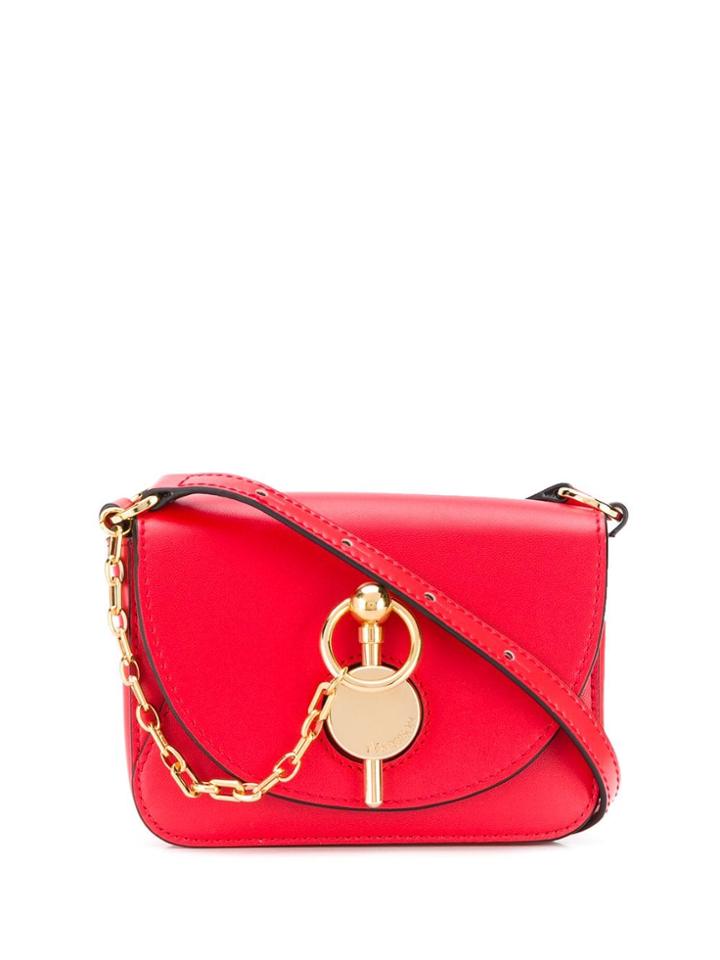Jw Anderson Metallic Lock Crossbody Bag - Red