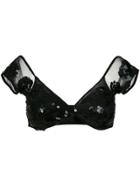 Amir Slama Sequin Bikini Top - Black