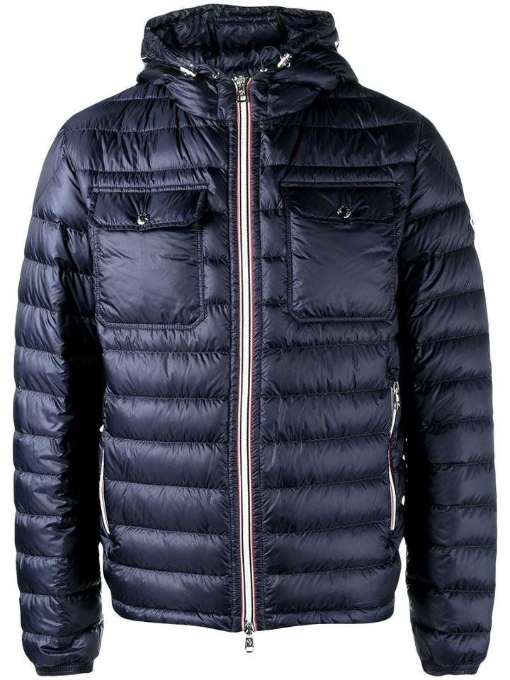 Moncler Hooded Puffer Jacket, Men's, Size: 2, Blue, Polyamide/goose Down