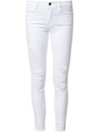Frame Denim Ripped Skinny Jeans, Women's, Size: 26, White, Cotton/polyester/spandex/elastane