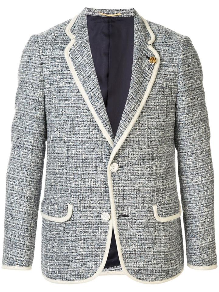 Education From Young Machines Bouclé Tweed Blazer - Blue