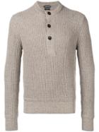 Tom Ford - Ribbed Button Sweatshirt - Men - Cotton/linen/flax/cashmere - 52, Nude/neutrals, Cotton/linen/flax/cashmere