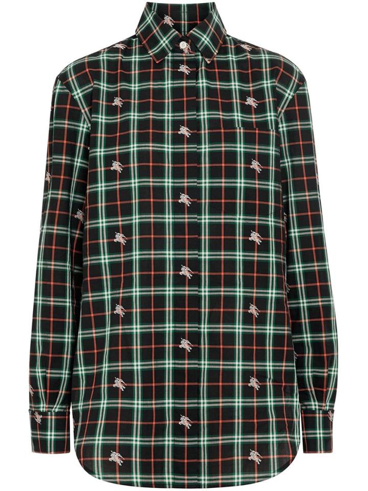 Burberry Fil Coupé Check Cotton Shirt - Green