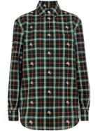 Burberry Fil Coupé Check Cotton Shirt - Green