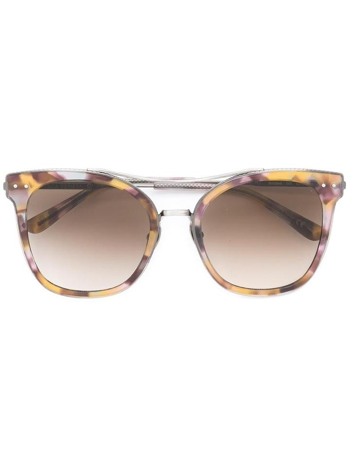 Bottega Veneta Eyewear Round Frame Sunglasses, Women's, Nude/neutrals, Acetate/metal (other)