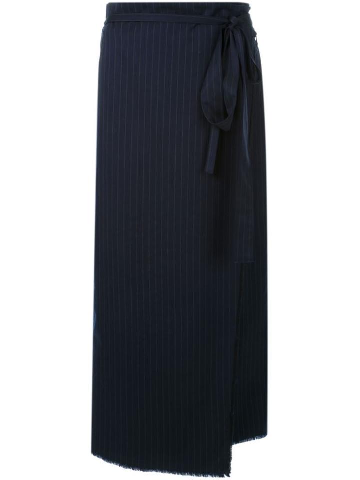 Mihara Yasuhiro Pinstripe Wrap Skirt