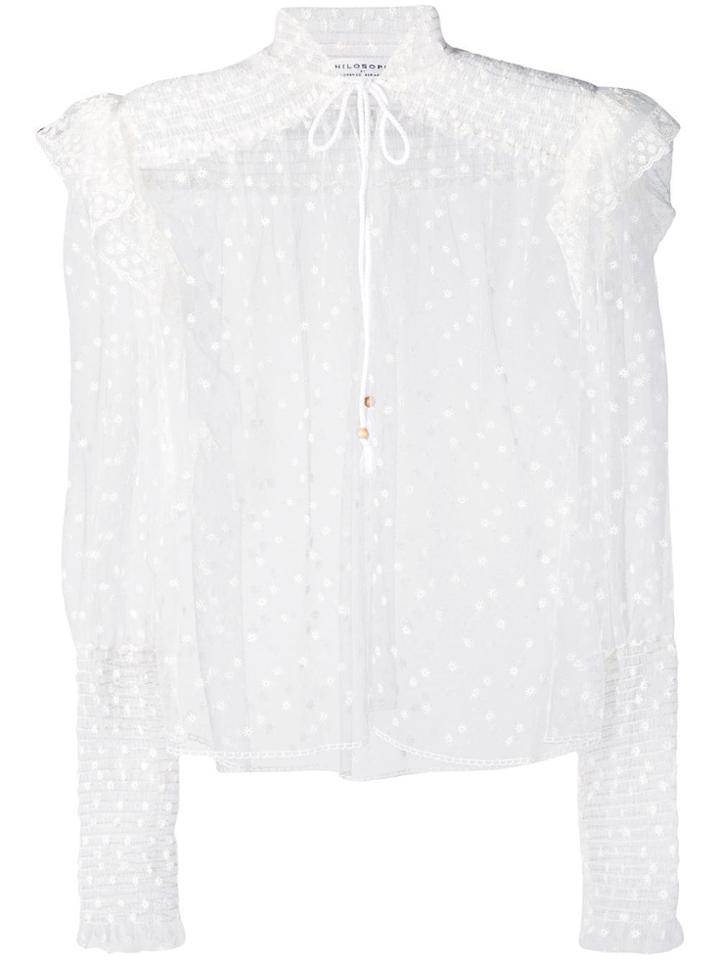 Philosophy Di Lorenzo Serafini Polka Dot Sheer Blouse - White