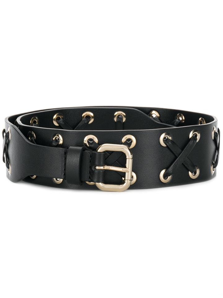 Red Valentino Rock Ruffles Belt - Black