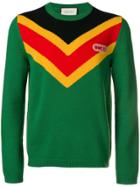 Gucci Striped Fitted Sweater - Green