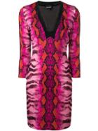 Just Cavalli Snake Print Dress - Pink & Purple