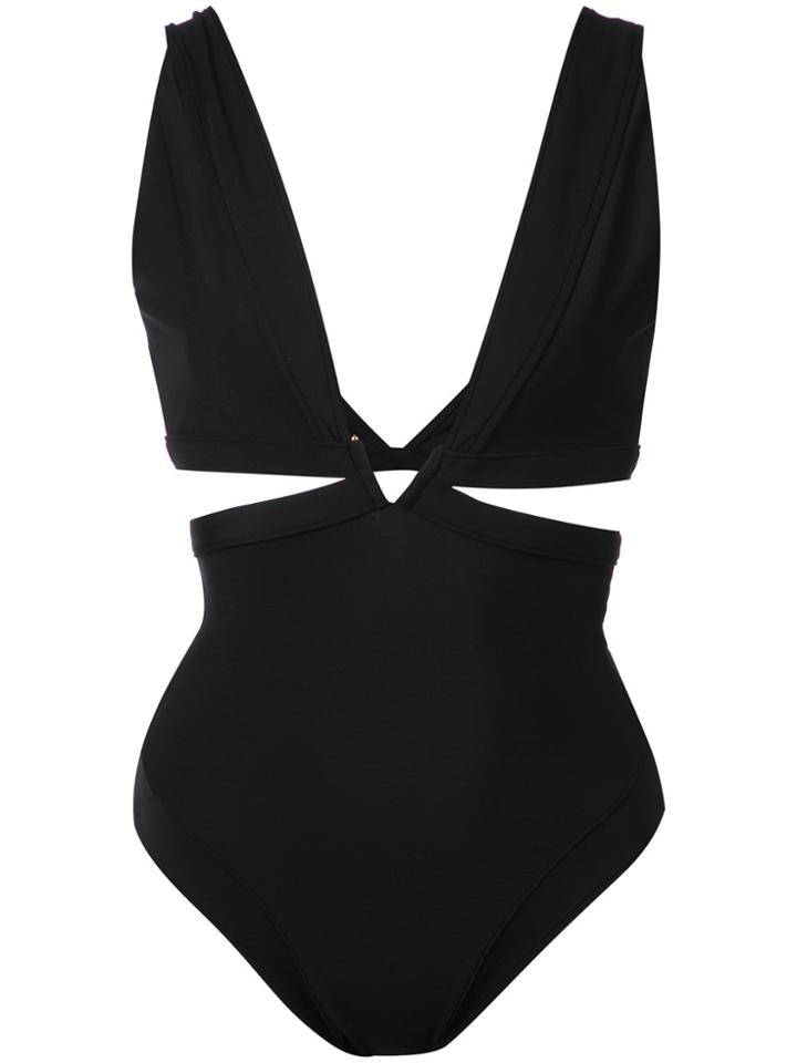 Derek Lam Cut Out One Piece With Hardware - Black