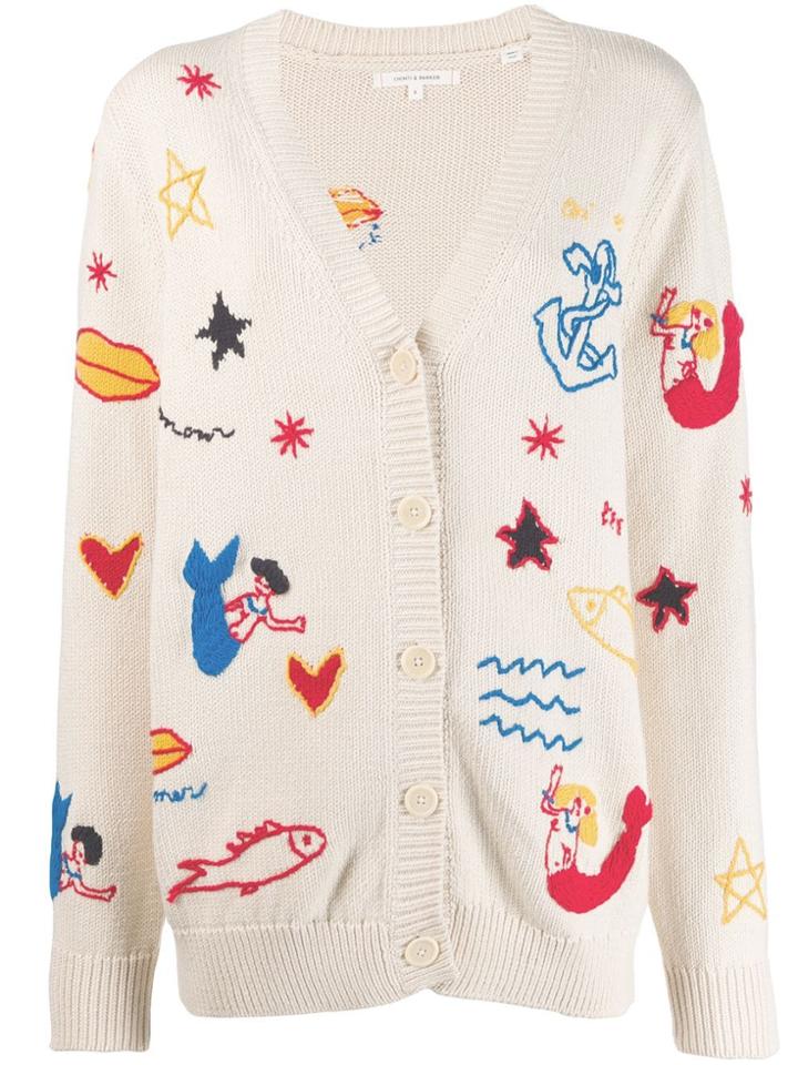 Chinti & Parker Nautical Patterned Cardigan - Neutrals