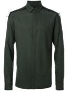 Haider Ackermann Lace Detail Zipped Shirt, Men's, Size: Large, Black, Wool