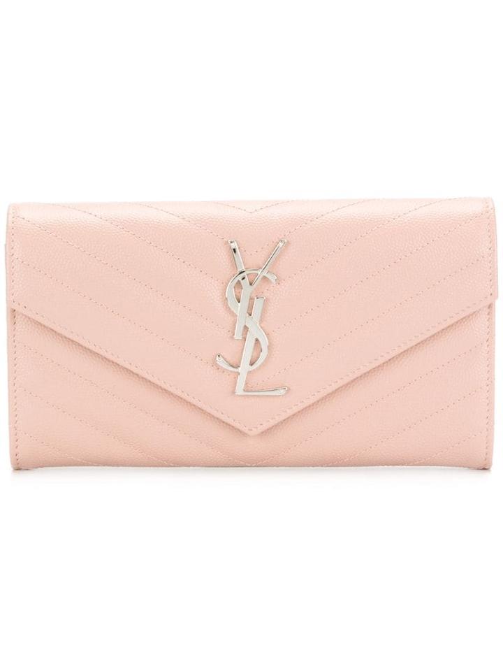 Saint Laurent Large Loulou Wallet - Pink