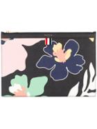 Thom Browne - Floral Clutch Bag - Women - Calf Leather - One Size, Black, Calf Leather