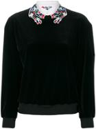 Vivetta Embroidered Collar Blouse - Black