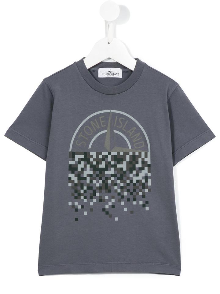 Stone Island Kids Logo Print T-shirt, Boy's, Size: 8 Yrs, Grey