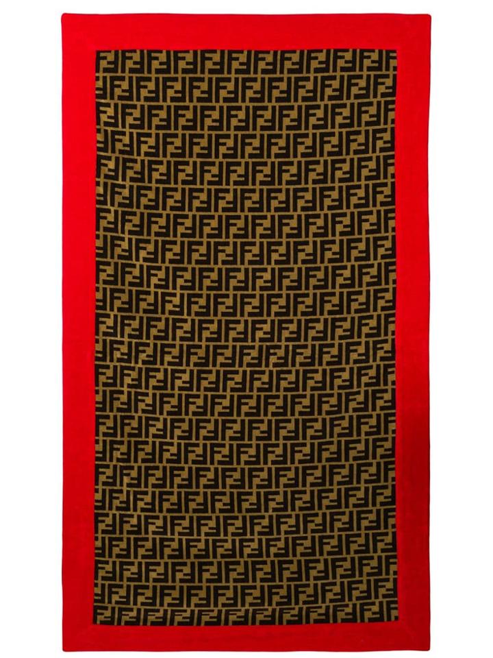 Fendi Monogram Print Beach Towel - Brown