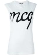 Mcq Alexander Mcqueen Handwritten Mcq Print Tank Top, Women's, Size: Medium, White, Cotton