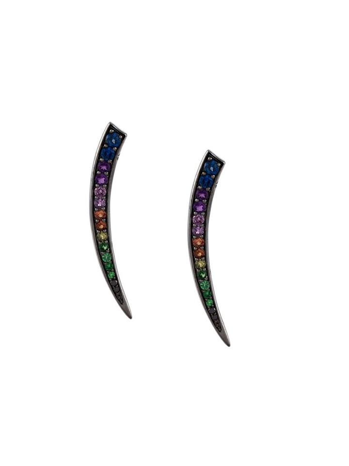 Eshvi Fang Gemstone Earrings