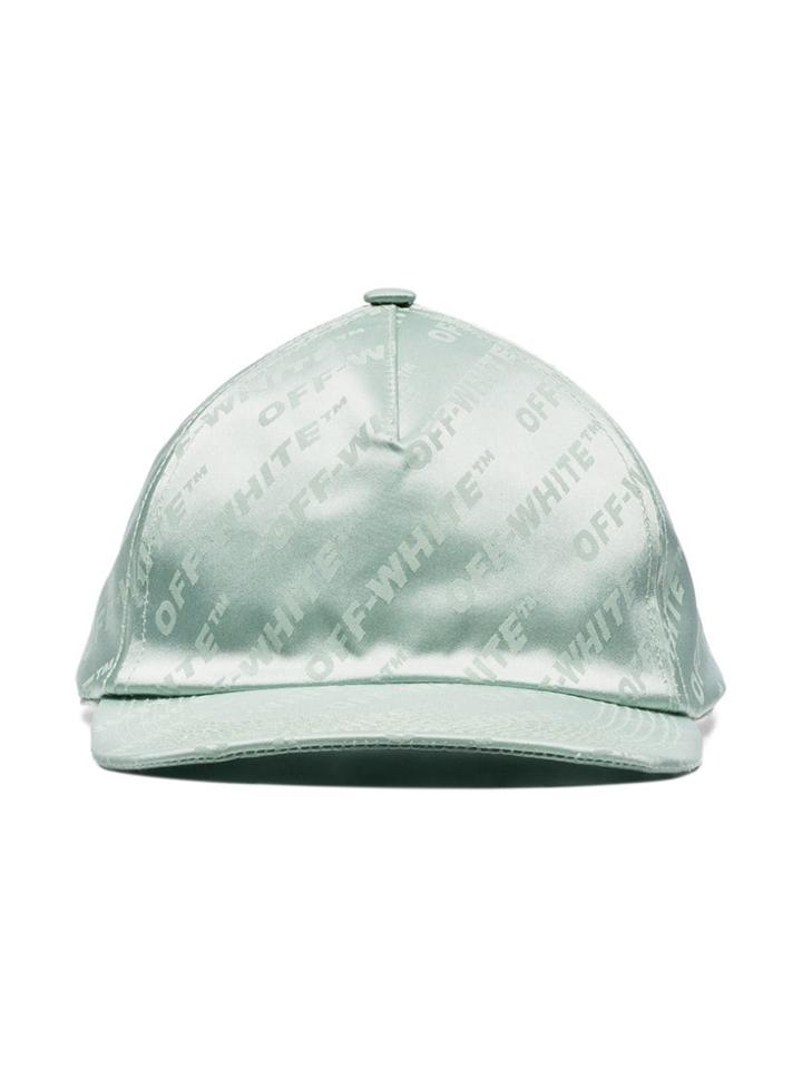 Off-white Mint Green Satin Finish Baseball Cap