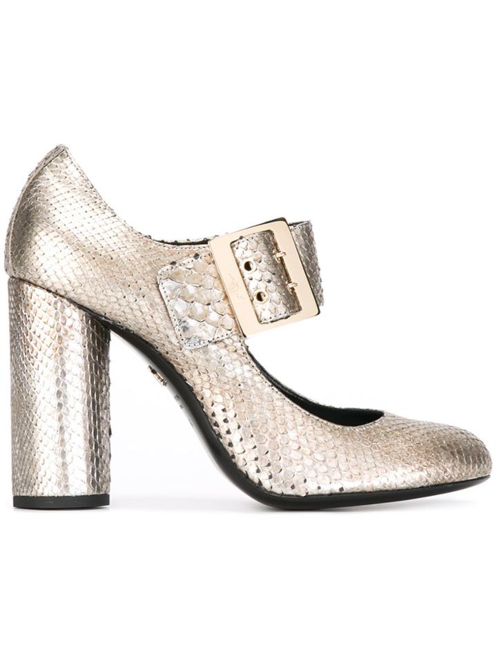 Lanvin Mary Jane Buckle Pumps - Metallic