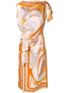 Emilio Pucci Knotted Silk Dress - Orange