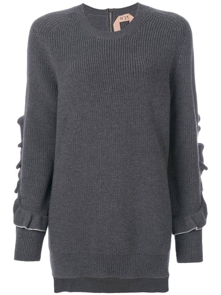 No21 Ruffle Sleeve Jumper - Grey