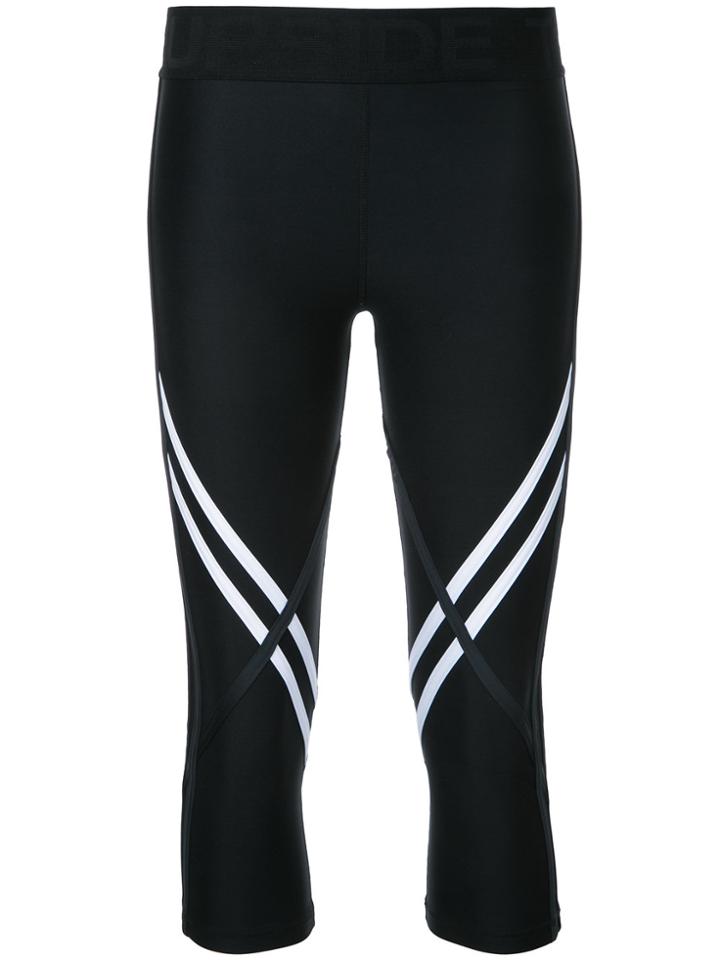 The Upside Diagonal Stripes Leggings - Black