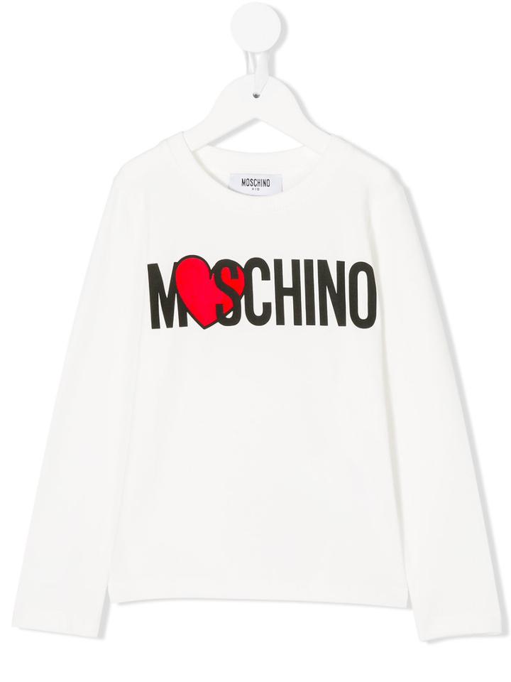 Moschino Kids - Heart Logo Top - Kids - Cotton/spandex/elastane - 4 Yrs, White