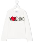 Moschino Kids - Heart Logo Top - Kids - Cotton/spandex/elastane - 4 Yrs, White