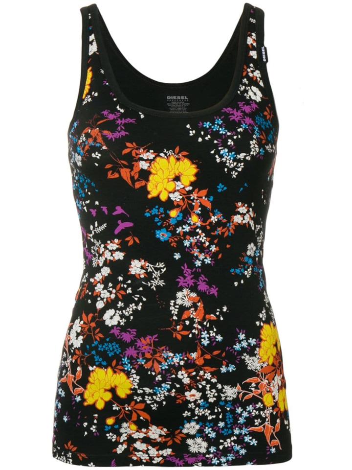 Diesel Floral Fitted Tank - Black