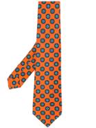Kiton Tie With Multicoloured Octagons Print - Orange