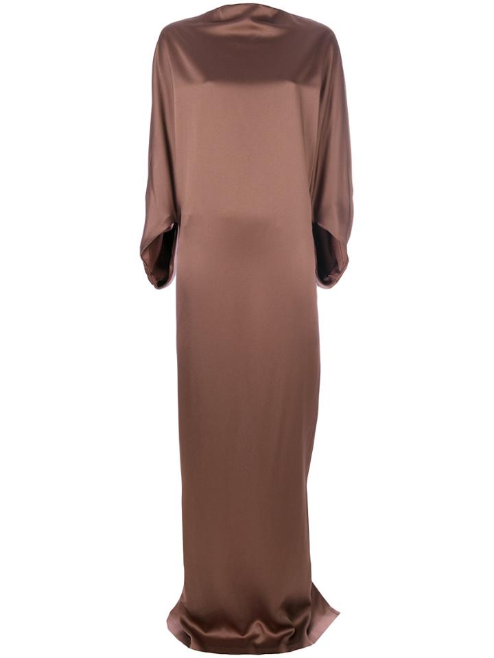 Chalayan Floor Length Satin Dress - Brown