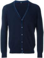 Fay Textured Cardigan, Men's, Size: 52, Blue, Cotton