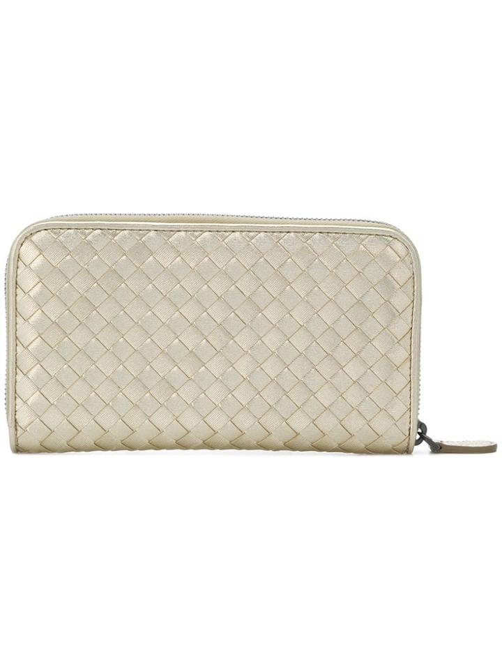 Bottega Veneta Woven Effect Wallet - Metallic