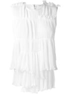 Sonia Rykiel Pleated Sleeveless Top, Women's, Size: 36, White, Polyester/viscose/acetate