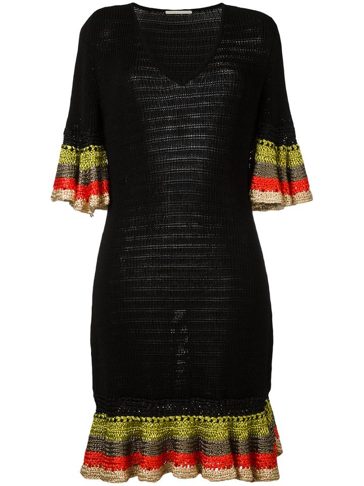 Marco De Vincenzo Knitted V-neck Dress, Women's, Size: 42, Black, Cotton/viscose