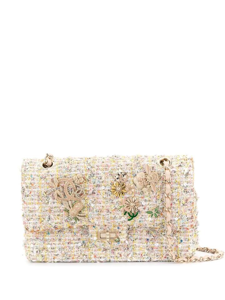 Chanel Pre-owned 2.55 Line Insect Charm Rhinestone Spangle Double Flap