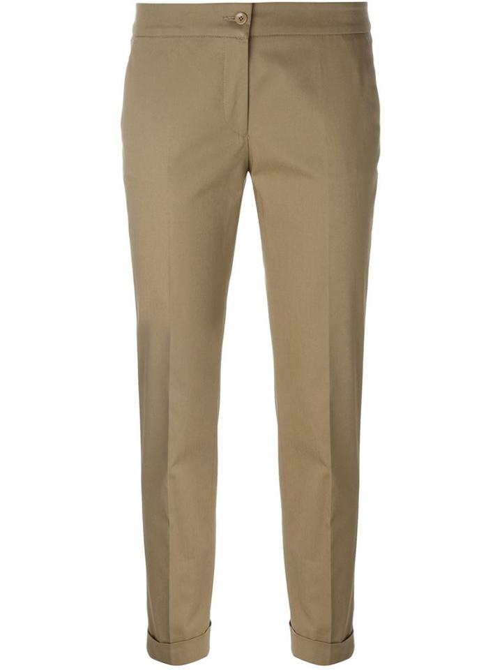 Etro Slim Cropped Trousers, Women's, Size: 40, Nude/neutrals, Cotton/spandex/elastane