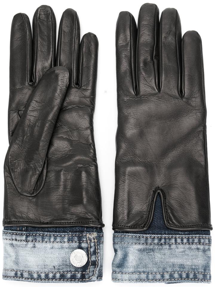 Dsquared2 Denim Detail Gloves - Black