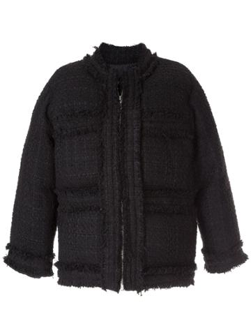 Goen.j Tweed Puffer Jacket - Black