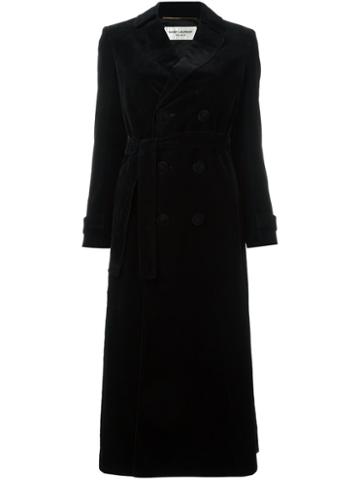 Saint Laurent Velvet Long Robe Coat