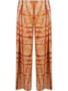 Fernanda Yamamoto Pleated Wide Leg Trousers, Women's, Size: 37, Yellow/orange, Polyester/spandex/elastane