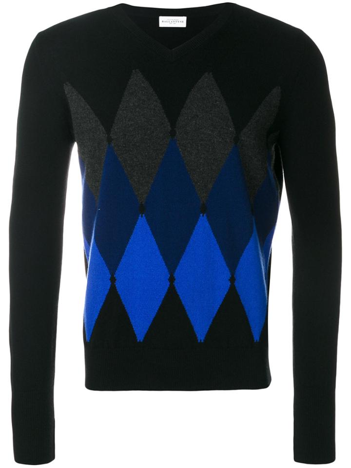 Ballantyne Cashmere Embroidered Sweater - Black