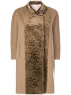 Alberto Biani Contrast Panel Coat - Brown