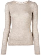 T By Alexander Wang Fine Knit Ribbed T-shirt, Women's, Size: Medium, Nude/neutrals, Wool