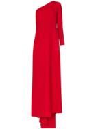 Carolina Herrera One-shoulder Draped Gown - Red